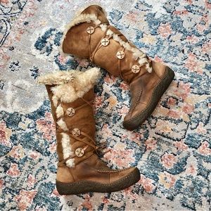 Born Leather & Shearling Tall Winter Boots | 36.5 / 6